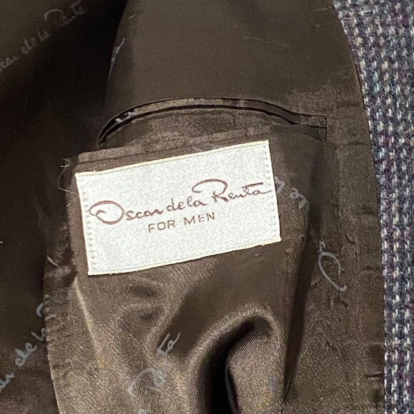 Oscar De La Renta Men's Tweed Wool Blazer Size 40 - Picture 6 of 6